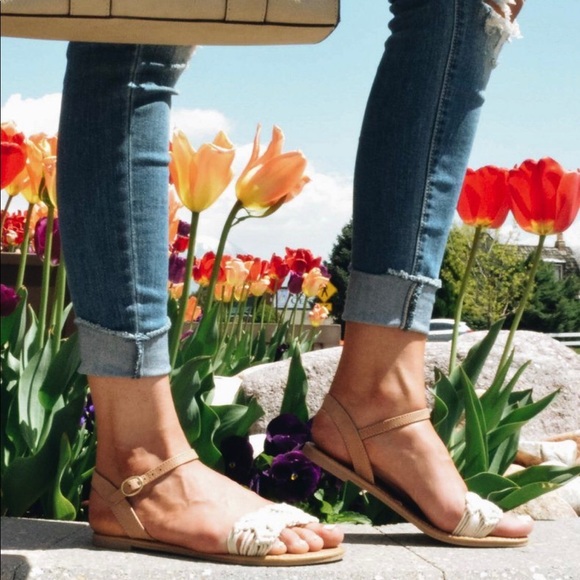 Qupid Ivory Crochet Sandals - Picture 3 of 3